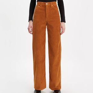 Levi’s Ribcage Wide Leg Brown Corduroy Pants